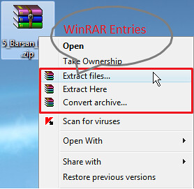 WinRAR entry missing from right click context menu