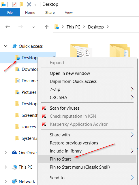Access desktop icons, files in Windows 10 Tablet mode pic4