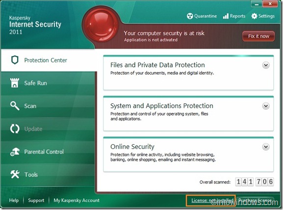 Activate Kaspersky with a key file