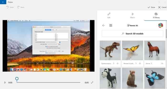 Add 3d effects to pictures using Photos app in Windows 10 pic3