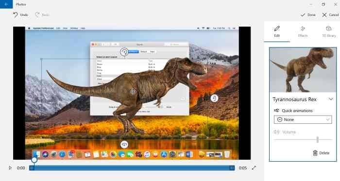 Add 3d effects to pictures using Photos app in Windows 10 pic4