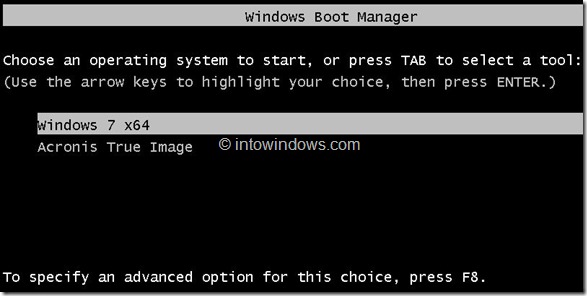 Add Acronis True Image Home Entry To Windows 7 Boot Manager