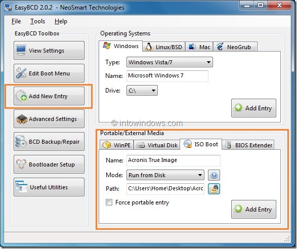 Add Acronis True Image Home Entry To Windows Boot Manager