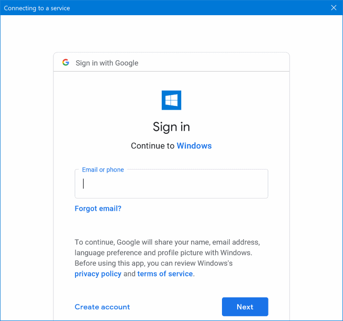 Add Gmail to Windows 10 Mail pic03.1