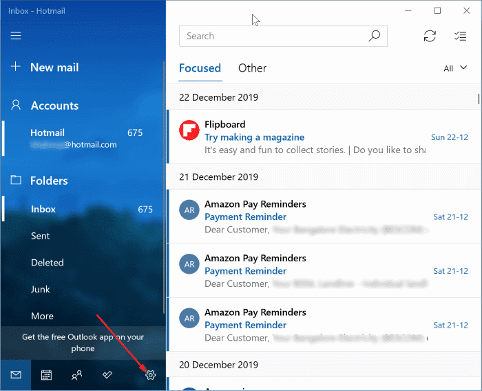 Add Gmail to Windows 10 Mail pic1