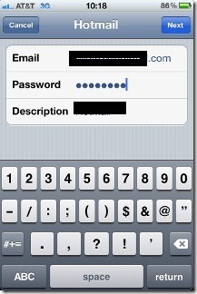 Add Outlook Account To iPhone step2
