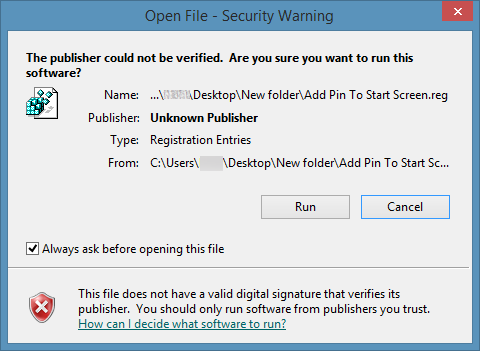 Add Pin to Start to All File Types in Windows 8.1 Step3