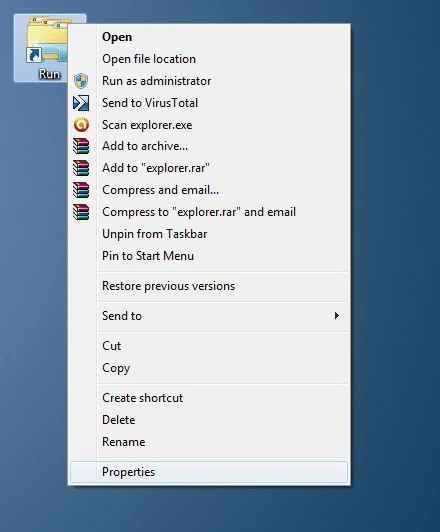Add Run Command To Windows Taskbar Step05