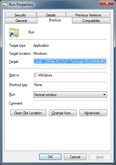 Add Run Command To Windows Taskbar Step06