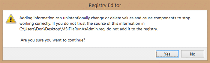 Add Run as administrator to MSI files