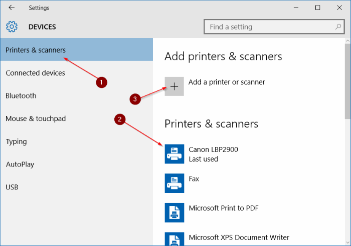 Add a printer to Windows 10 step3