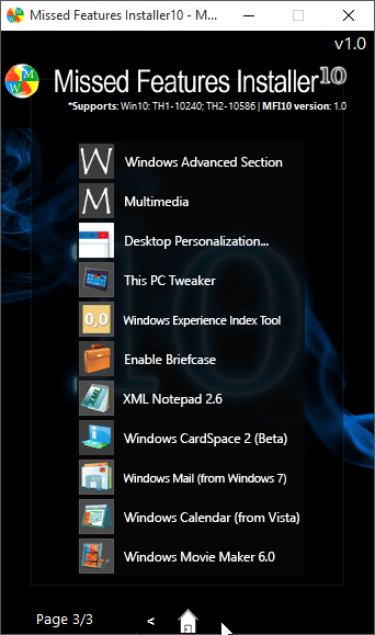 Add missing features to Windows 10 with Missed Features Installer (1)