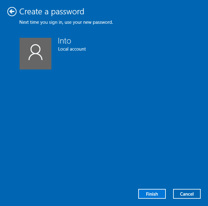 Add password to local user account in Windows 10 step5