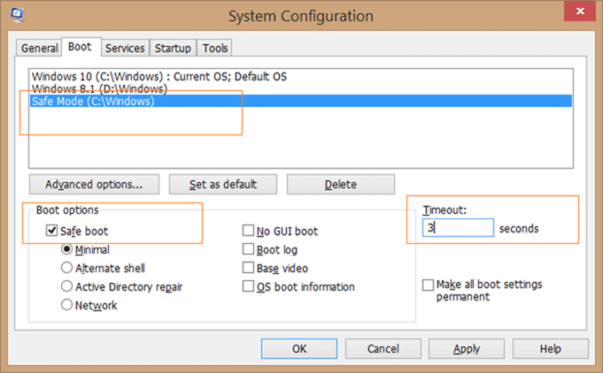 Add safe mode to Windows 10 boot menu step3