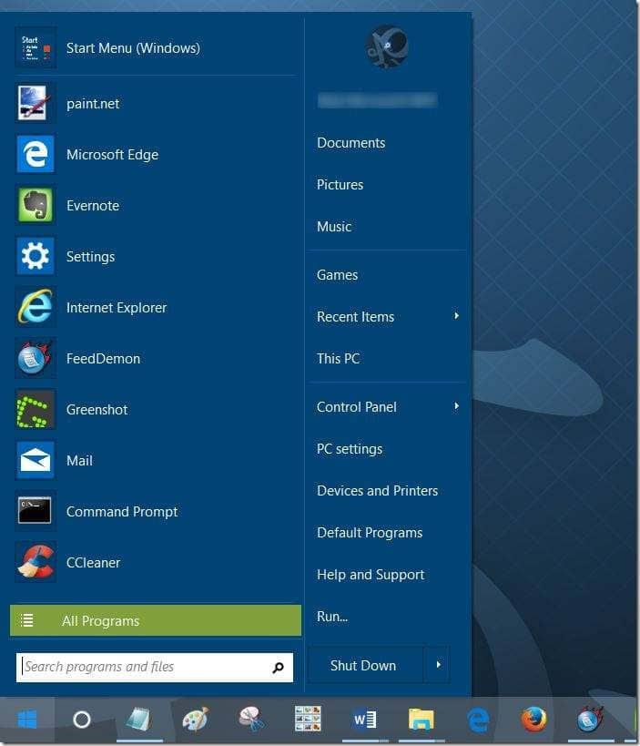 Add search box to Start Menu In Windows 10 pic1