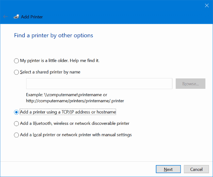 Add wireless printer to Windows 10 PC (6.1)