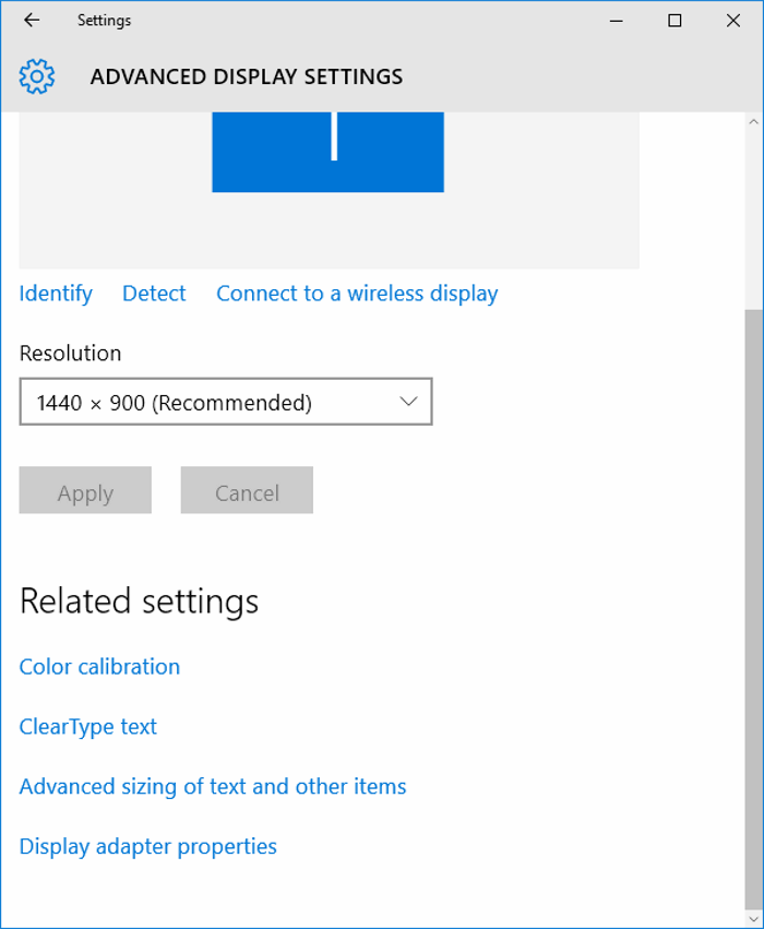 Advanced sizing of text and other items Windows 10 Creators Update1