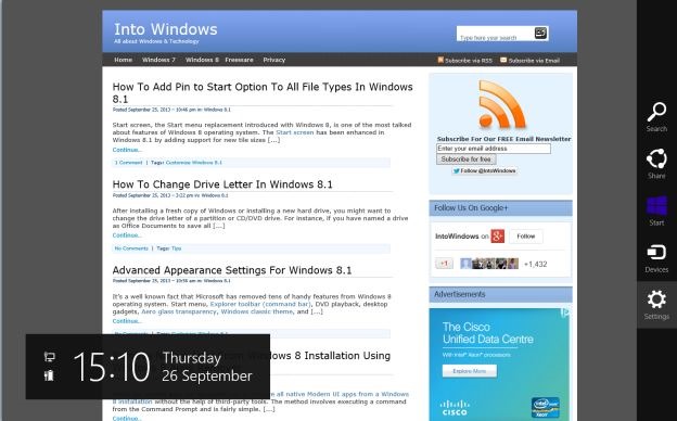 Always show address bar and tabs in Internet Explorer11 Step1