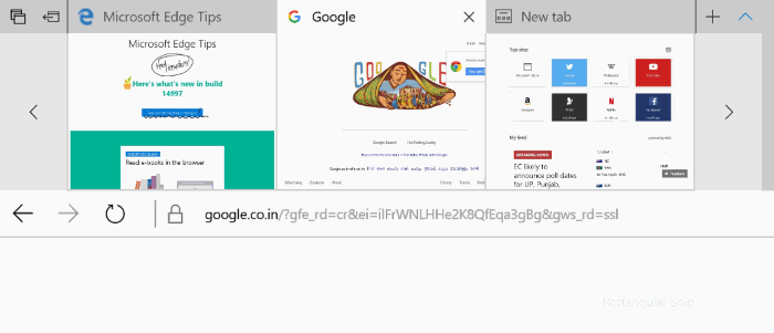 Always show or hide Edge tab previews (2)