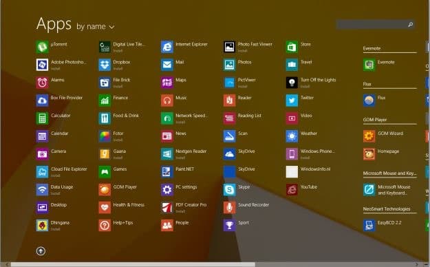 Apps view