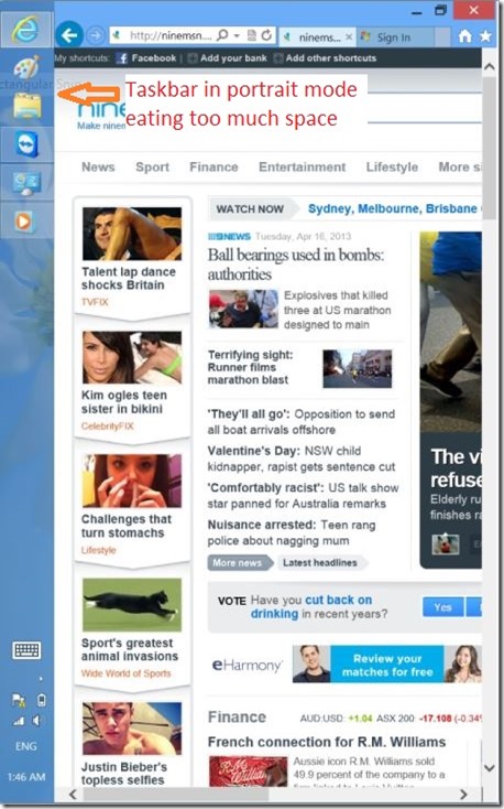 Automatically Hide Taskbar In Portrait mode Picture2