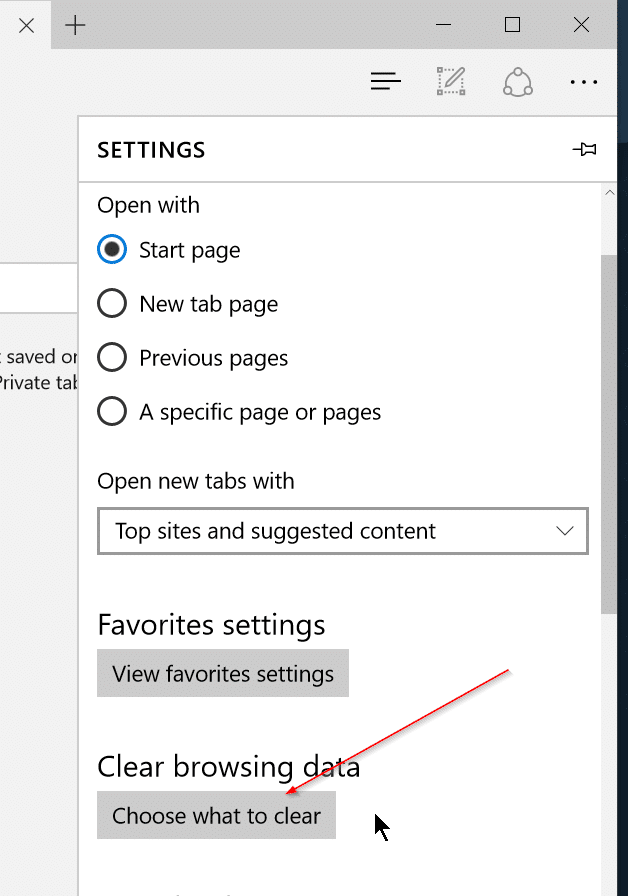 Automatically delete browsing data when you close Edge browser step2