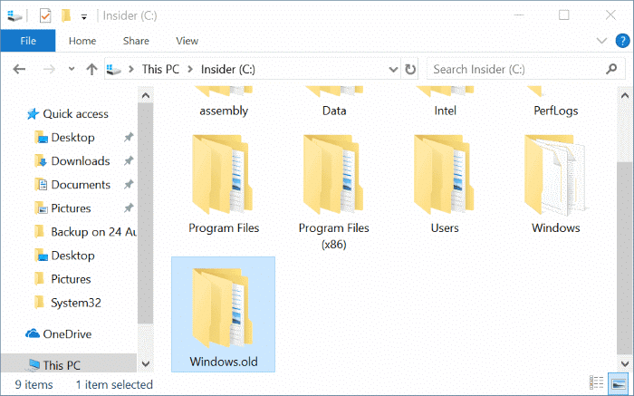 Automatically delete previous Windows installation files in Windows 10 pic01