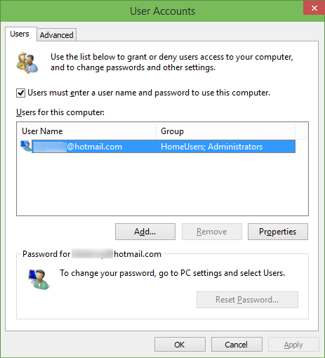 Automaticlly login in Windows 10 step1