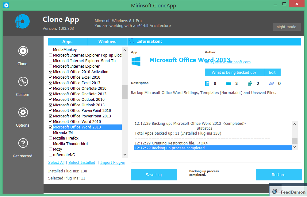 Backup Microsoft Office 2013 settings 