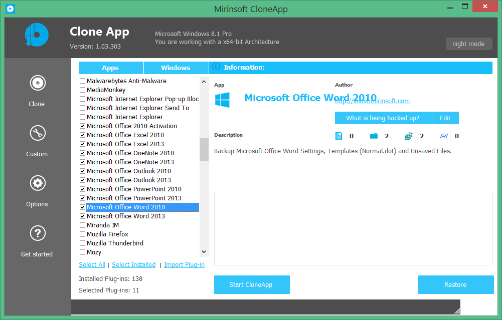 Backup Office 2013 settings