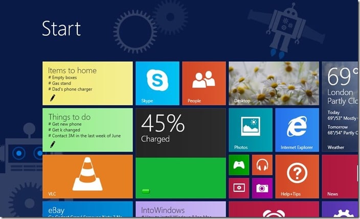 Battery Level for Start screen Windows 8.1