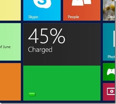 Battery Level tile for Start screen Windows 8.1