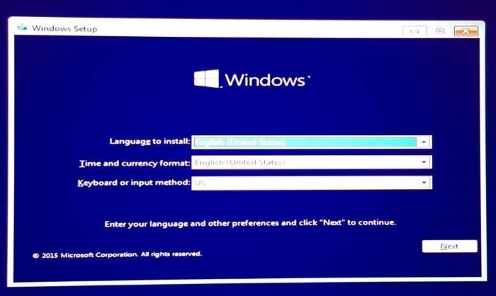 Boot Windows 10 in safe mode when not booting step1