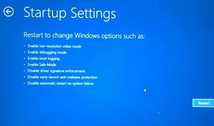 Boot Windows 10 in safe mode when not booting step6