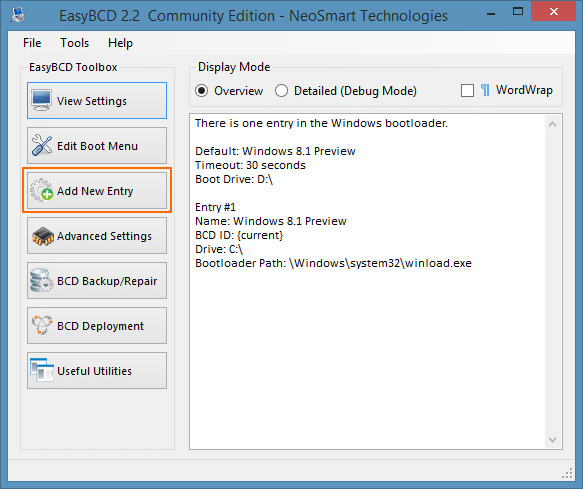 Boot from ISO In Windows Step1