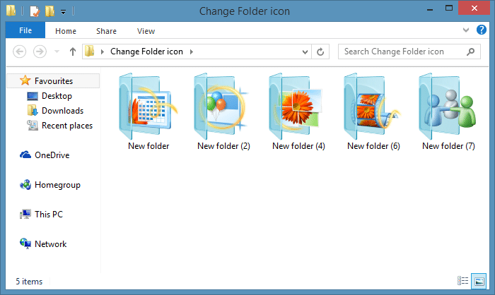Chagne folder icon in Windows 7 or Windows 8