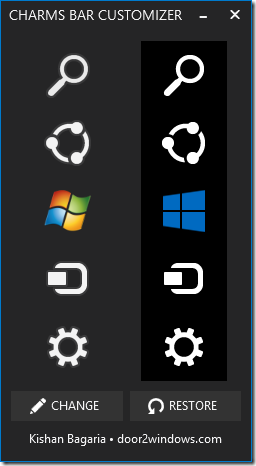 Change Charms Bar Icons