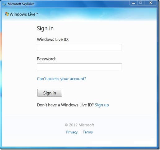 Change Default Location Of SkyDrive Client In Windows Step2
