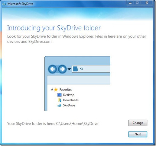 Change Default Location Of SkyDrive Client In Windows Step3