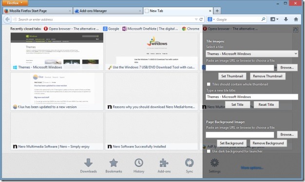 Change Firefox New Tab Page Background