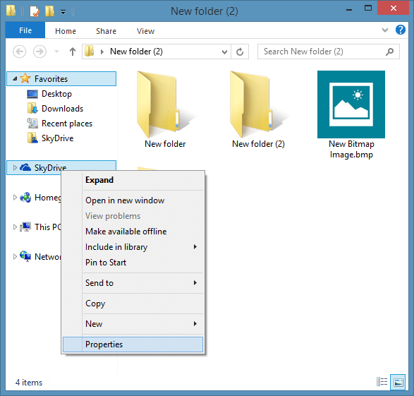 Change SkyDrive Location in Windows 8.1 Step2