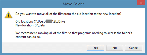 Change SkyDrive Location in Windows 8.1 Step7