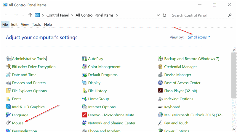 Change mouse pointer size and color In Windows 10 step4
