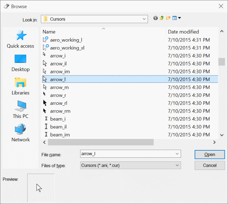 Change mouse pointer size and color In Windows 10 step8