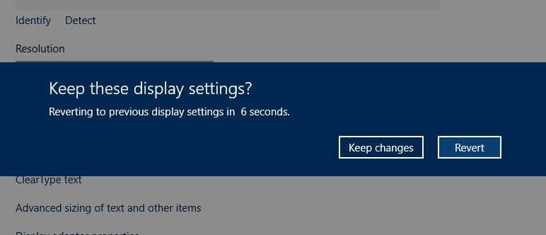 Change screen resolution Windows 10