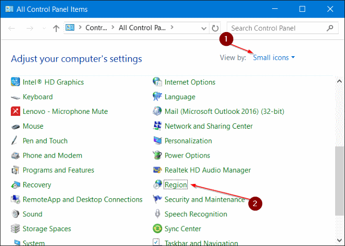Change store region or location in windows 10 step6