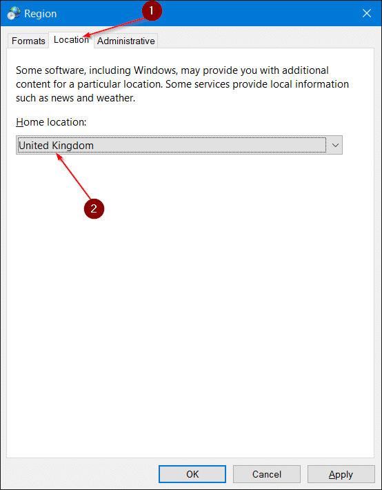Change store region or location in windows 10 step7