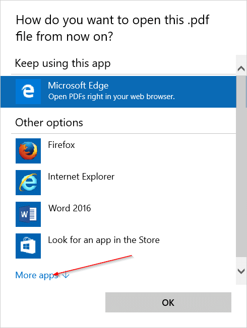 Change the default PDF reader in Windows 10 step8
