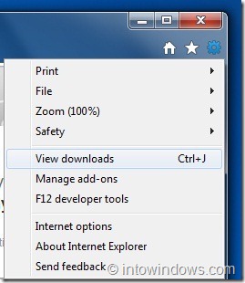 Change Internet Explorer 9 Default Download Location
