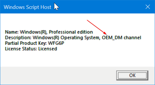 Check if Windows 10 license type is retail, oem or volume pic2